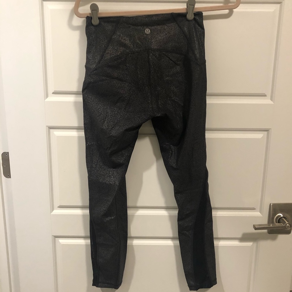 Lululemon metallic tight with mesh